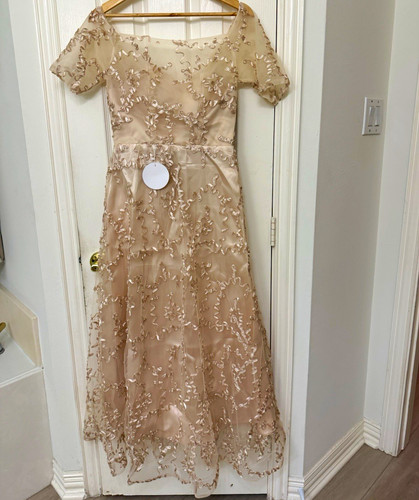 Abito midi beige floreale