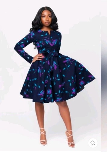 Abito banife blu navy floreale - abito,