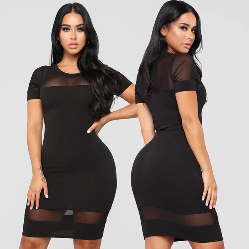 Abito donna maglia trasparente