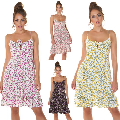 Mini abito donna floreale con